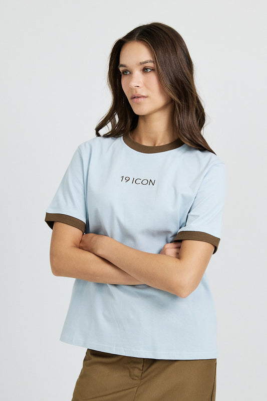 Essential Ringer 19 ICON T Shirt-l.blue