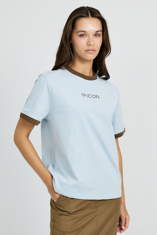 Essential Ringer 19 ICON T Shirt-l.blue