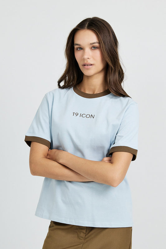 Essential Ringer 19 ICON T Shirt-l.blue