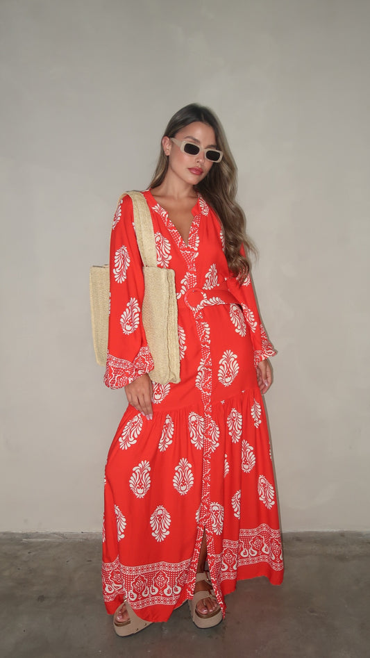 גלביה קומות חגורה ברוקלין | אדום/כתום