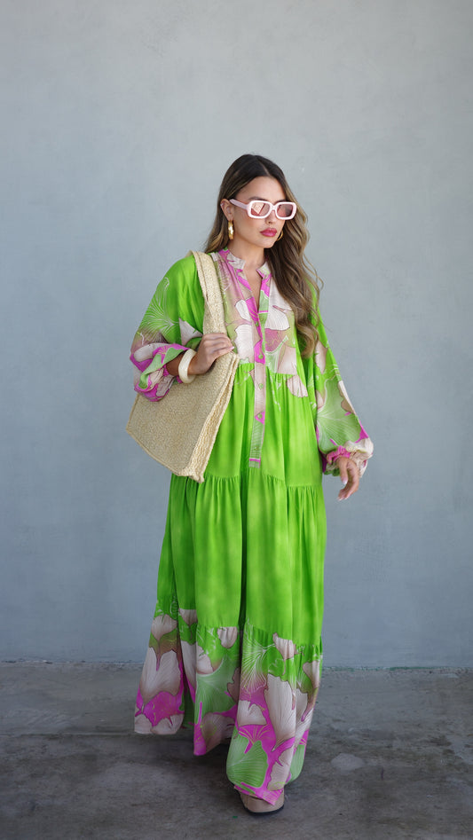 גלביה קומות כפתורים הוואי | ירוק