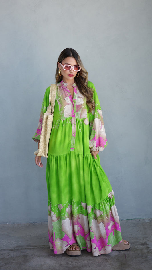 גלביה קומות כפתורים הוואי | ירוק