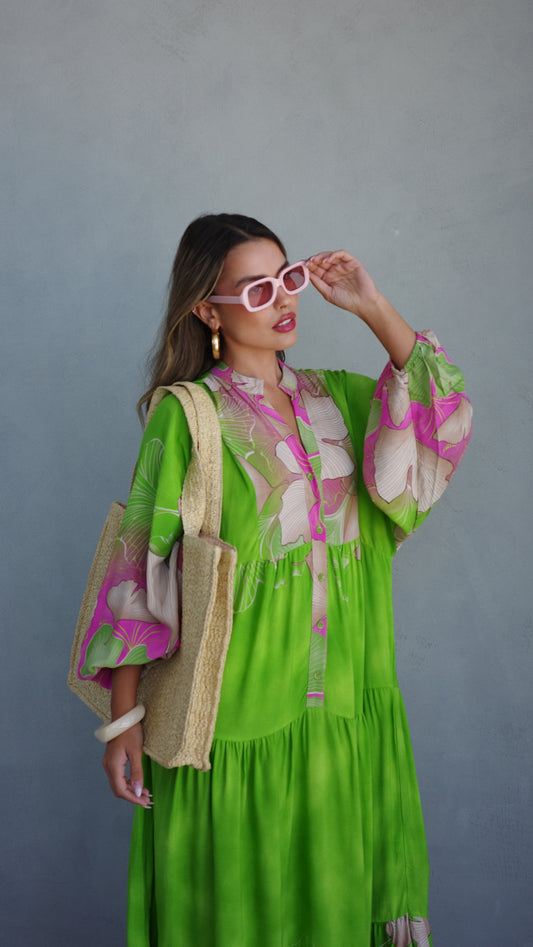 גלביה קומות כפתורים הוואי | ירוק