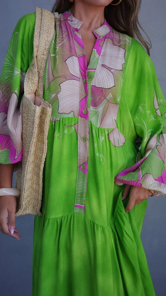 גלביה קומות כפתורים הוואי | ירוק