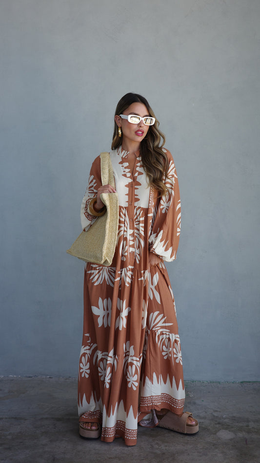 גלביה קומות כפתורים אריאנה | חום