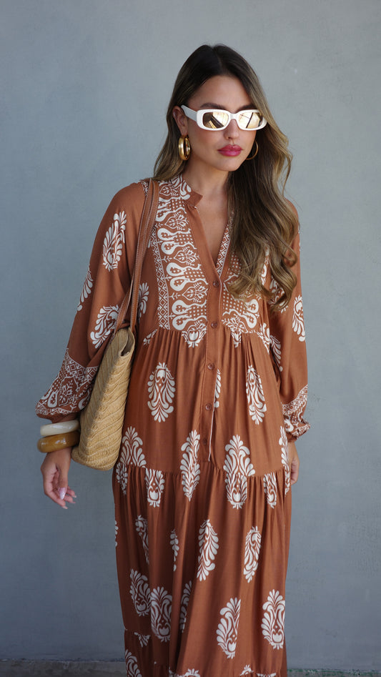 גלביה קומות כפתורים אריקה | חום