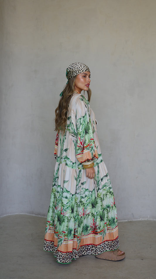 גלביה קומות כפתורים חגורה לינדזי | ירוק