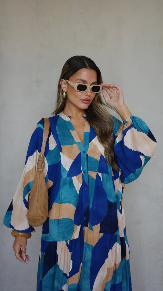 גלביה קומות כפתורים אמיליה | טורקיז/בז