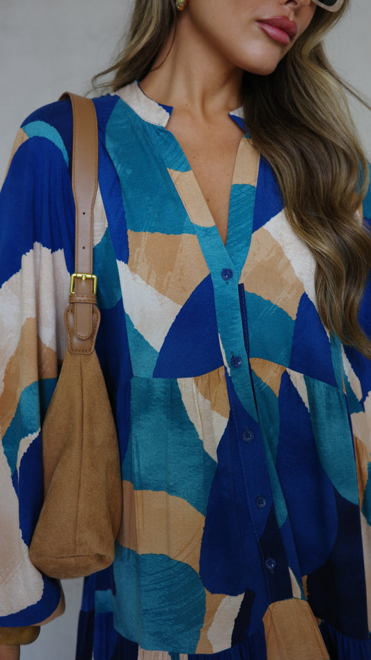 גלביה קומות כפתורים אמיליה | טורקיז/בז