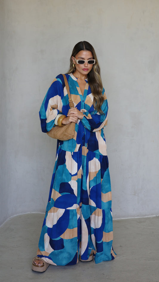 גלביה קומות כפתורים אמיליה | טורקיז/בז