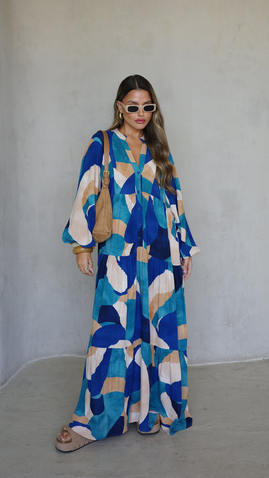 גלביה קומות כפתורים אמיליה | טורקיז/בז