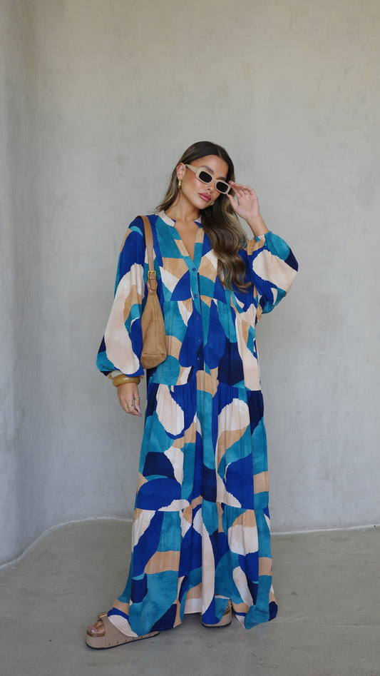 גלביה קומות כפתורים אמיליה | טורקיז/בז