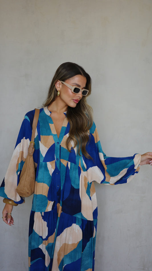 גלביה קומות כפתורים אמיליה | טורקיז/בז