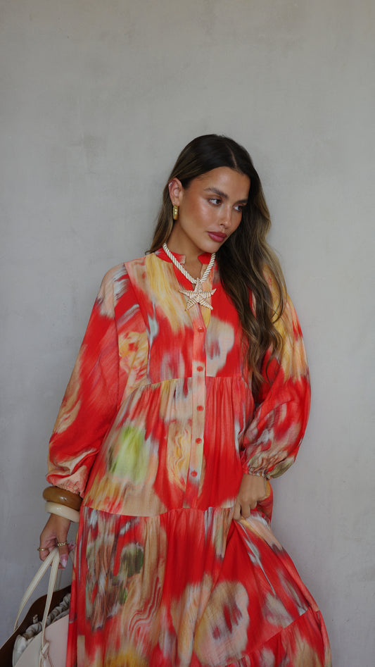 גלביה קומות כפתורים אליזבת | כתום/צהוב