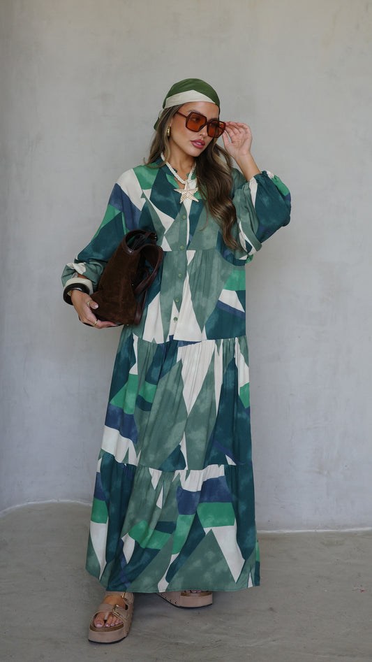 גלביה קומות כפתורים אמיליה | ירוק