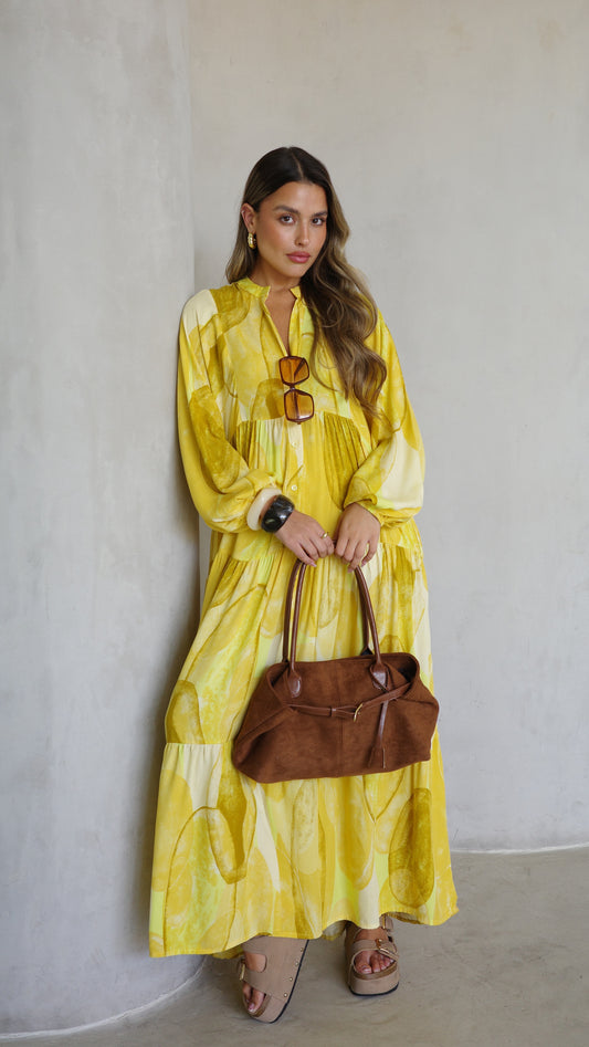 גלביה קומות כפתורים אוליביה | צהוב