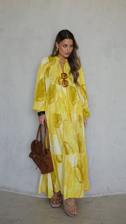 גלביה קומות כפתורים אוליביה | צהוב