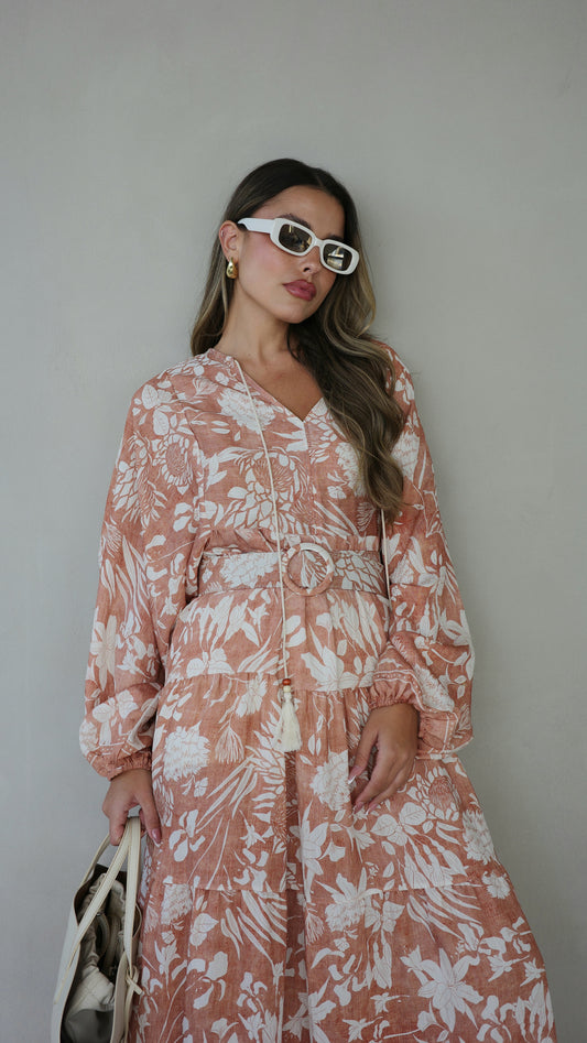 גלביה קומות פונפונים טיפני | חום/בז