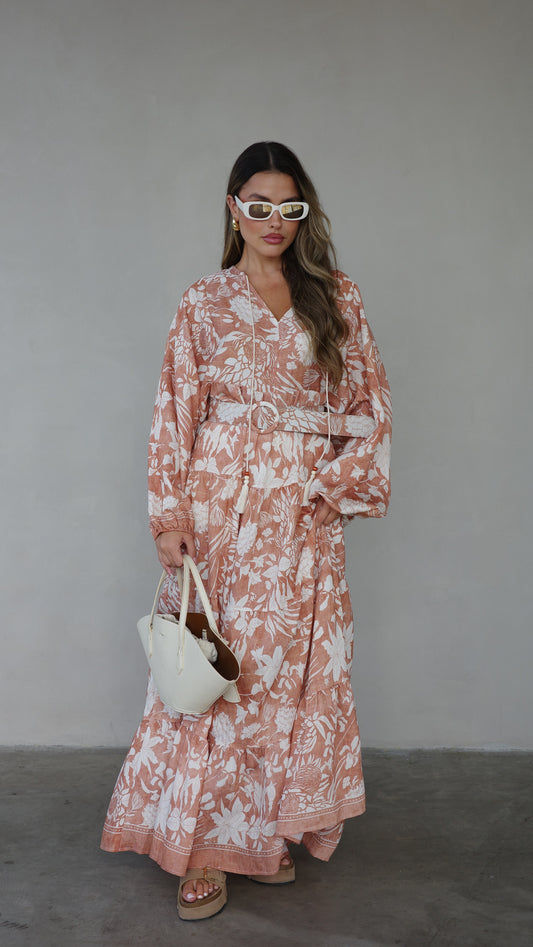 גלביה קומות פונפונים טיפני | חום/בז