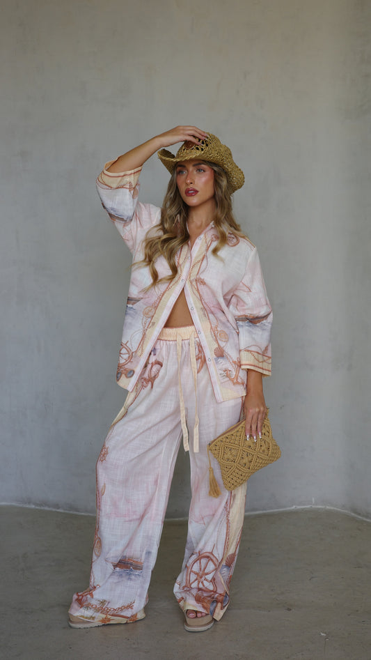 חליפת מכנס סנטיאגו | בז/חום