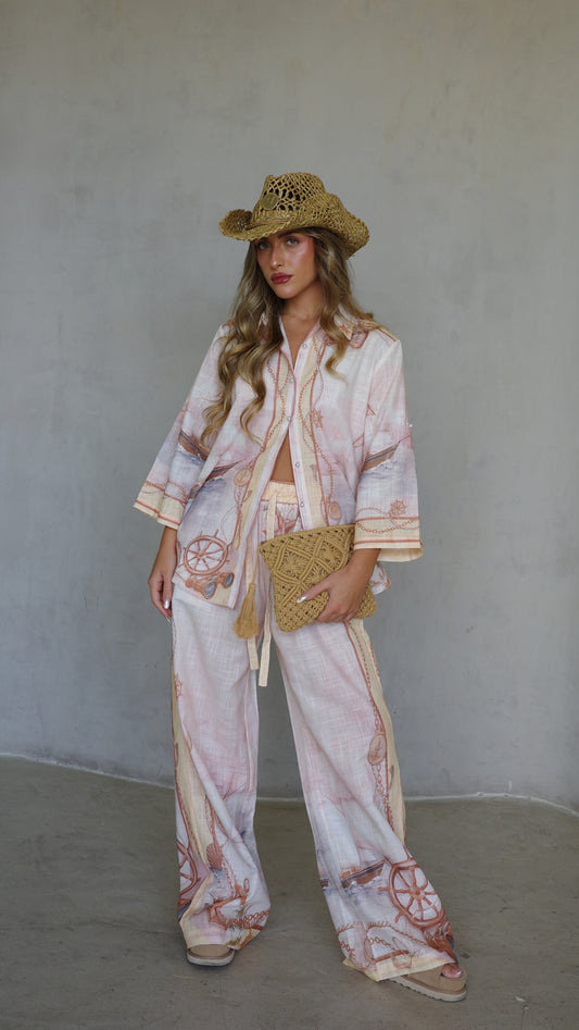 חליפת מכנס סנטיאגו | בז/חום