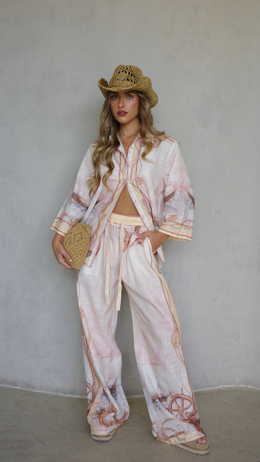 חליפת מכנס סנטיאגו | בז/חום