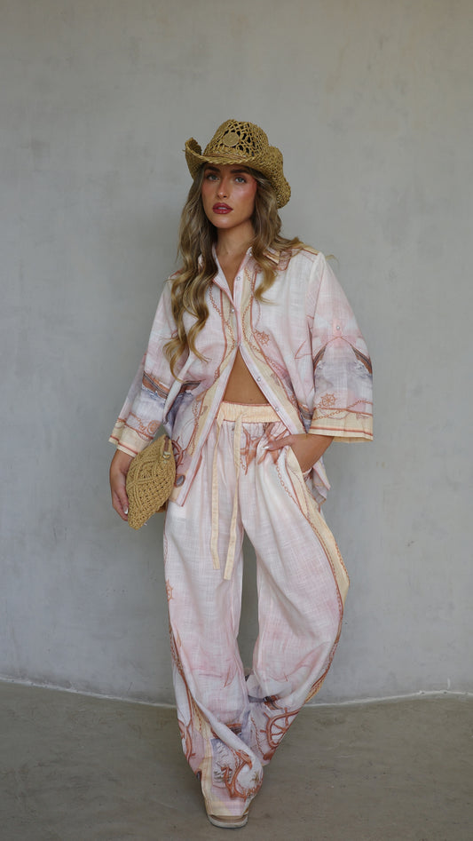 חליפת מכנס סנטיאגו | בז/חום