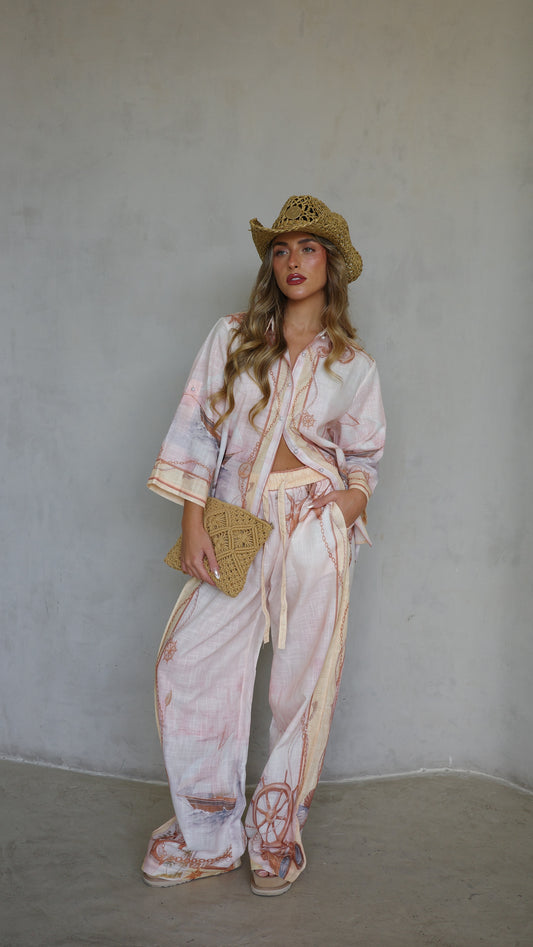 חליפת מכנס סנטיאגו | בז/חום