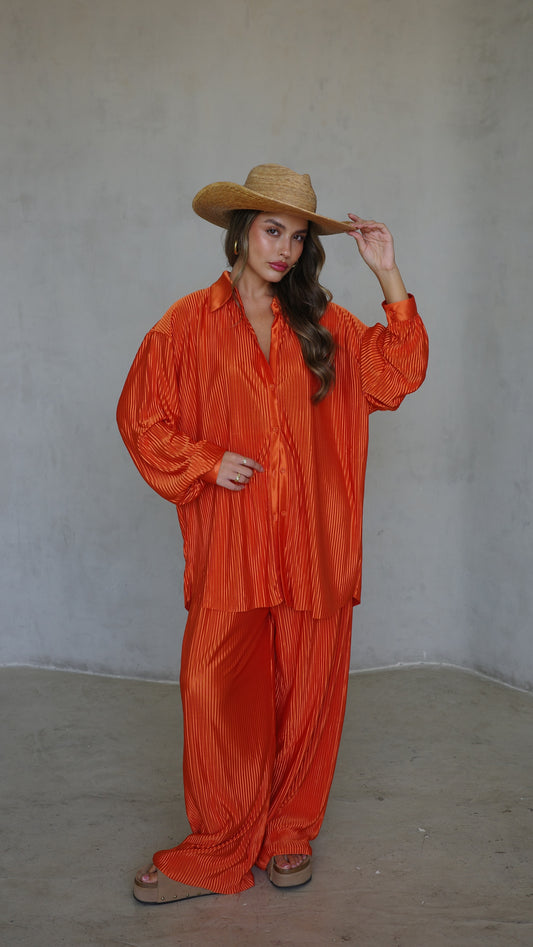 חליפת מכנס מוניקה - כתום | ירוק