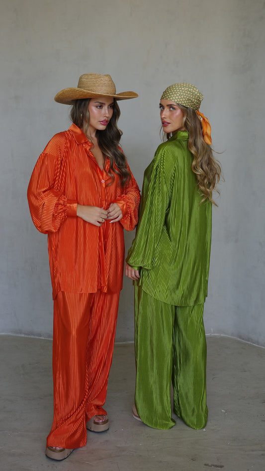 חליפת מכנס מוניקה - כתום | ירוק