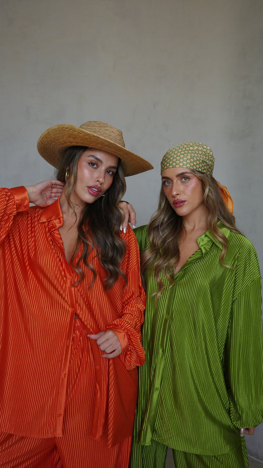 חליפת מכנס מוניקה - כתום | ירוק