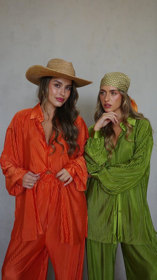 חליפת מכנס מוניקה - כתום | ירוק