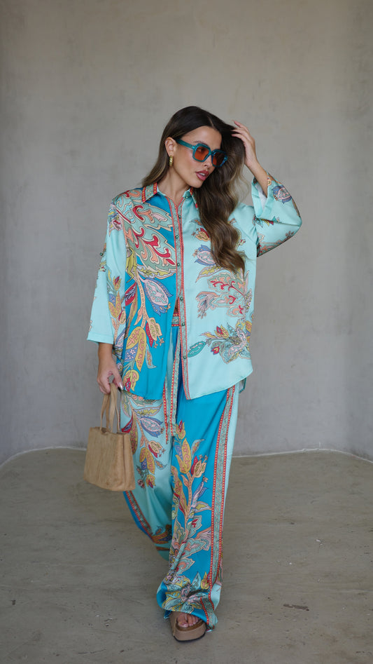 חליפת מכנס סיישל | טורקיז