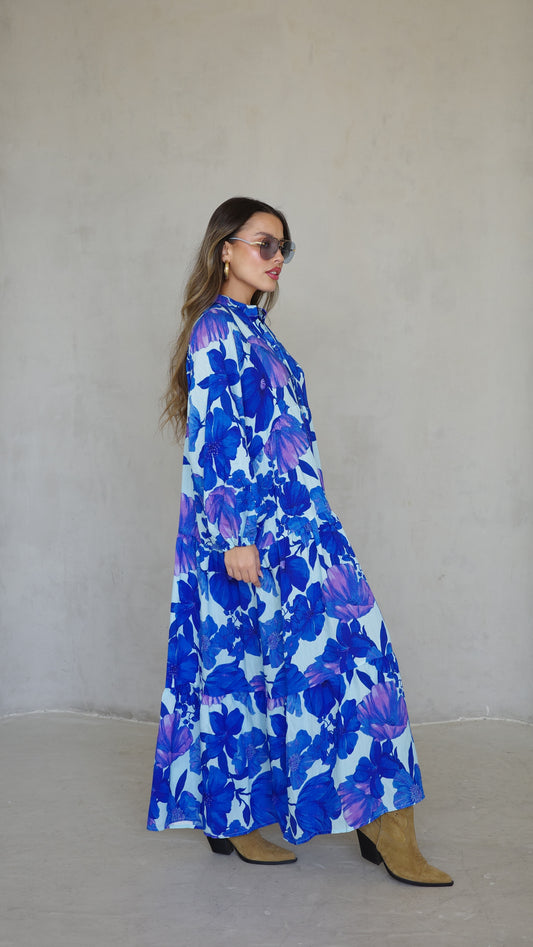 גלביה קומות כפתורים חגורה איילינד | תכלת/כחול