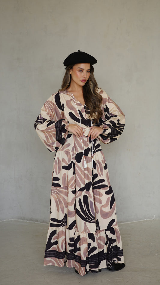 גלביה קומות פונפונים אדל | בז/ורוד