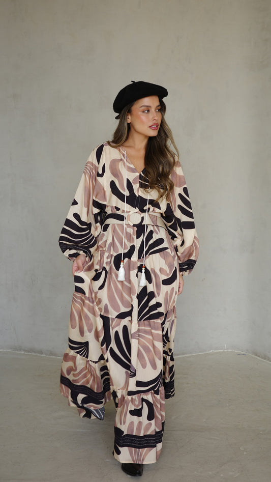 גלביה קומות פונפונים אדל | בז/ורוד