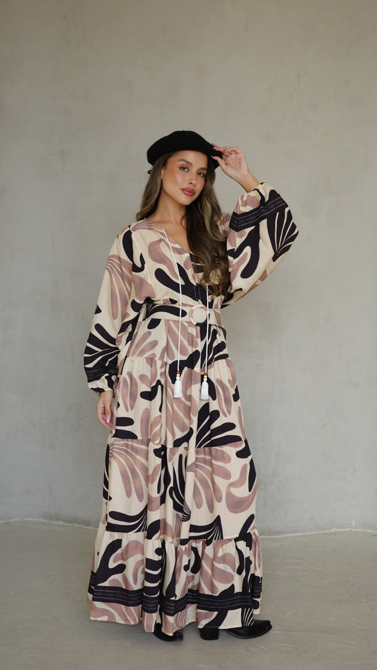 גלביה קומות פונפונים אדל | בז/ורוד