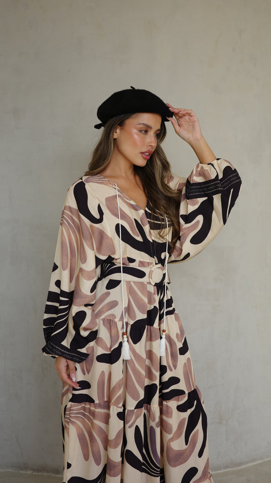 גלביה קומות פונפונים אדל | בז/ורוד