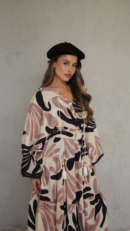 גלביה קומות פונפונים אדל | בז/ורוד