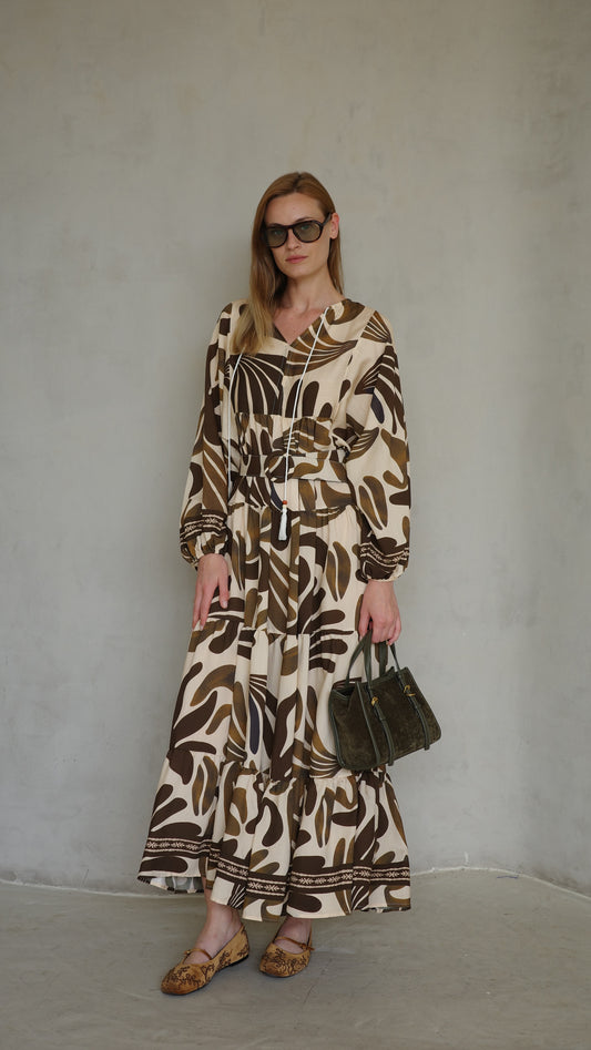 גלביה קומות פונפונים אדל | בז/חום