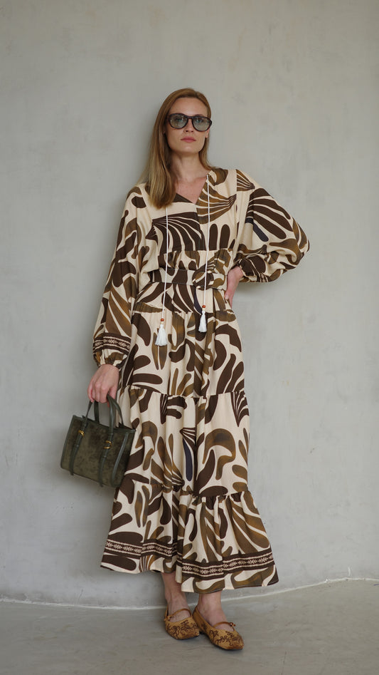 גלביה קומות פונפונים אדל | בז/חום