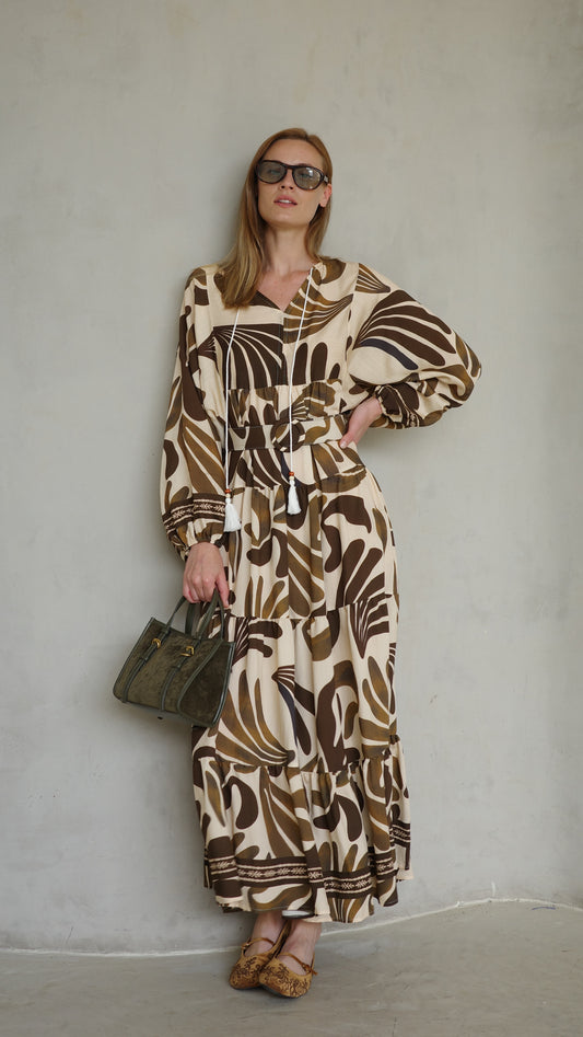 גלביה קומות פונפונים אדל | בז/חום