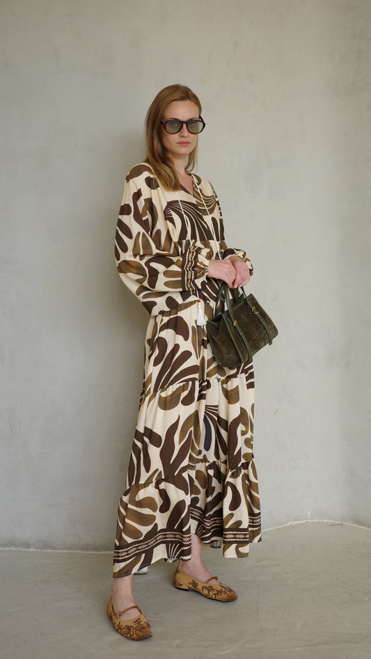 גלביה קומות פונפונים אדל | בז/חום