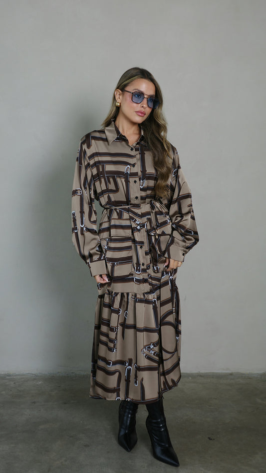 שמלת קלוש מידי מלמלה סופי | חום