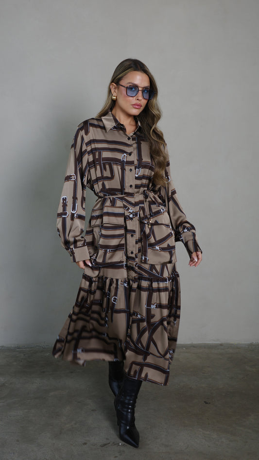 שמלת קלוש מידי מלמלה סופי | חום