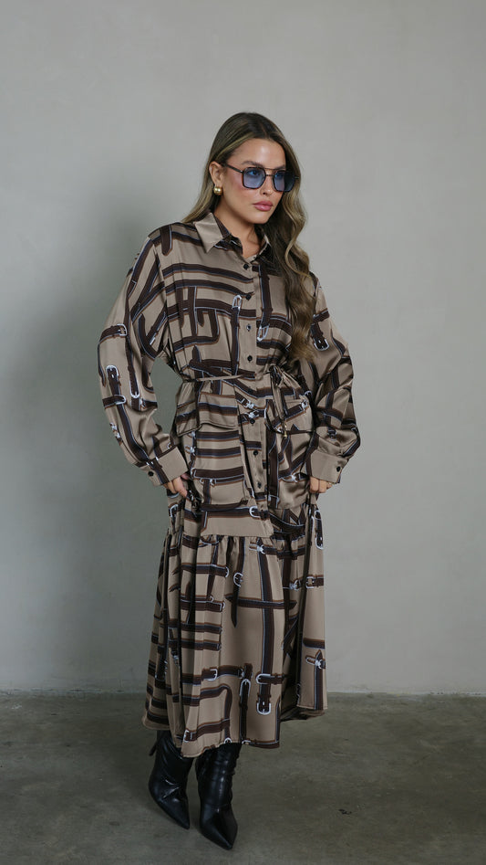 שמלת קלוש מידי מלמלה סופי | חום