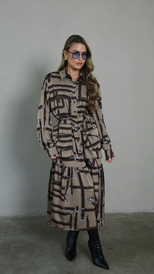 שמלת קלוש מידי מלמלה סופי | חום