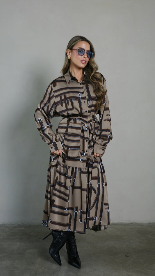 שמלת קלוש מידי מלמלה סופי | חום