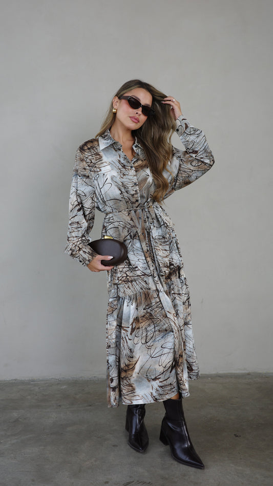 שמלת קלוש מידי מלמלה קלואי | בז/חום