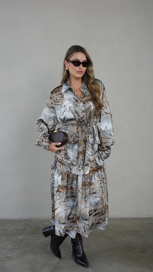 שמלת קלוש מידי מלמלה קלואי | בז/חום